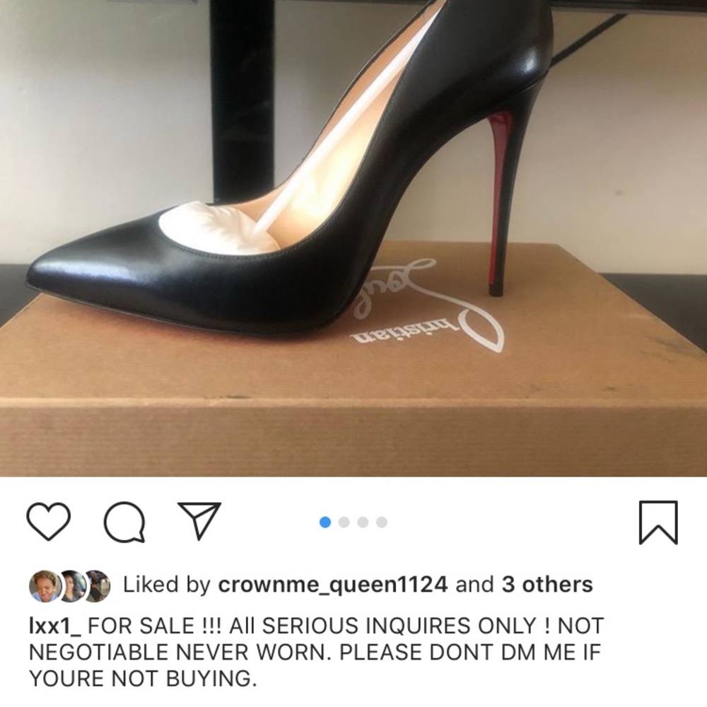 Black Leather Shiny Christian Loubs